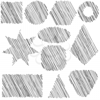 Grey Strokes Pattern Isolated on White Background.