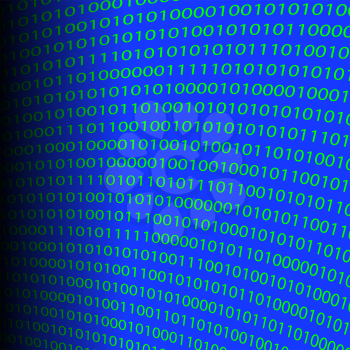 Binary Computer Code Isolared on Blue Background.