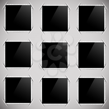 Photo Frames Isolated on Grey Paper Background. 