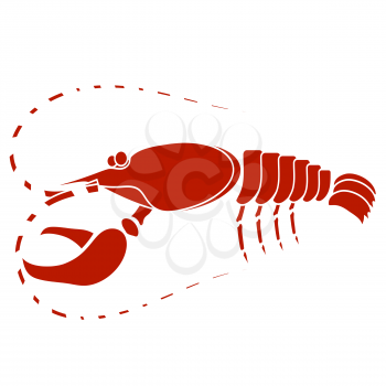 Red Lobster Isolated on White Background. Fresh Organic Food.