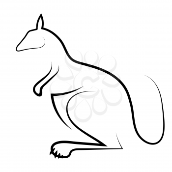 Kangaroo Icon Isolated on White Background. Stylized Symbol Australian Animal.