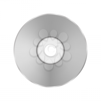 Grey Compact Disc Isolated on White Background.