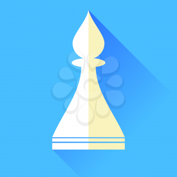 Bishop Chess Icon Isolated on Blue Background.