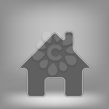 Home Icon on Grey Background for Your Design.