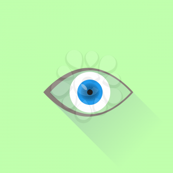 Eye Icon Isolated on Green Background for Your Design.