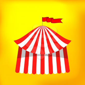 Circus Tent Icon Isolated on Yellow Background