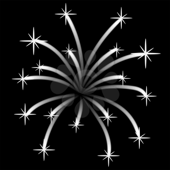 Firework Isolated on Black Background for Your Design