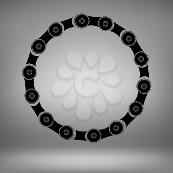 Circle Chain Frame on Grey Light Background