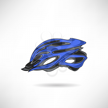Blue Bike Helmet Isolated on White Background