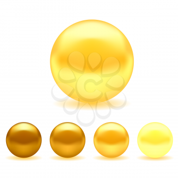 Yellow Pearl Collection Isolated on White Background