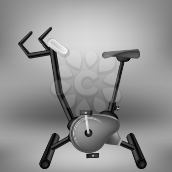 Exercise Grey Bike for Cycling Isolated on Grey Light Background