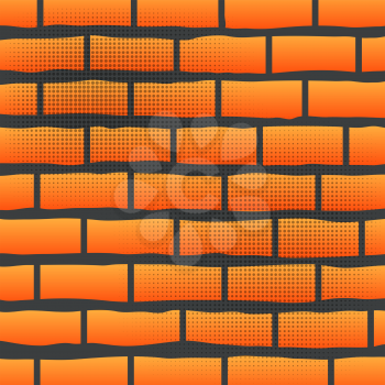 Orange Grunge Brick Wall.  Orange Brick Pattern.
