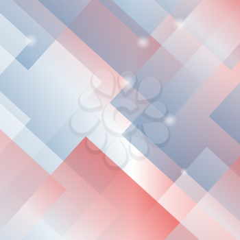 Abstract Square Background. Geometric Red Blue Pattern.