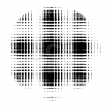 Halftone Circle Texture Isolated on White Background