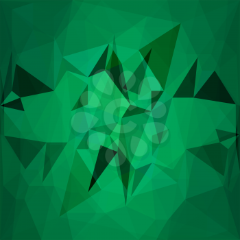 Abstract Geometric Green Background. Abstract Green Triangle Pattern.