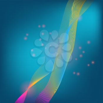 Abstract Colorful Line Textyre on Blue Star Background