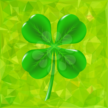 Green Leaf Clover Isolated on Green Background