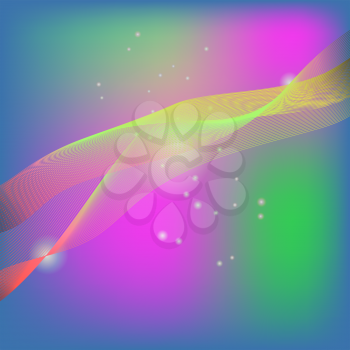 Abstract Wave Texture on Colorful Star Background