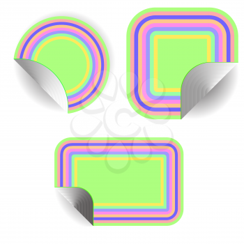 Set of Colored Stickers Isolated on White Background