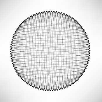 Abstract Grid Circle Isolated on White Background. 