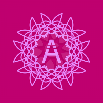 Simple  Monogram Q Design Template on Pink  Background