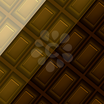 Set of Different Chocolate Bars. Chocolate Diagonal Background