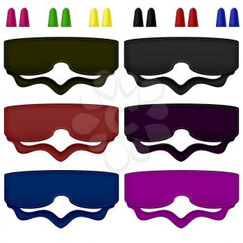 Colorful Sleeping Masks and Set of Colored Earplugs
