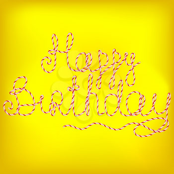 Happy Birthday Isolated on Yellow Soft Background