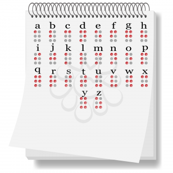 Braille Alphabet Isolated on White Background. Set of Symbols 