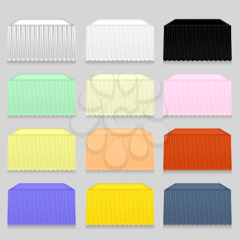 Set of Colorful Tableclothes Isolated on Grey Background