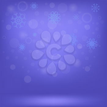 Winter Snow Background. Snow Flakes on Blue Sky Background