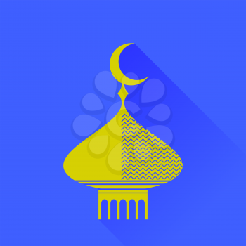 Dome Icon Isolated on Blue Background. Long Shadow
