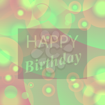 Happy Birthday Text on Green Blurred Background