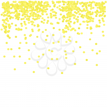 Yellow Confetti Isolated on White background. Yellow Circle Pattern