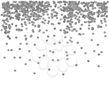 Grey  Confetti Isolated on White  Background. Grey  Circle Pattern