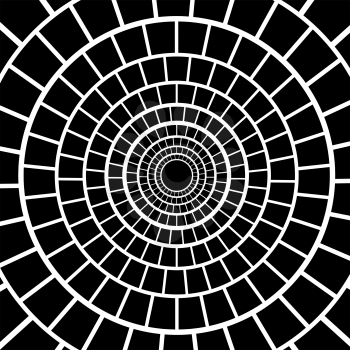 Black Mosaic Background. Hypnotic Monochrome Mosaic Pattern