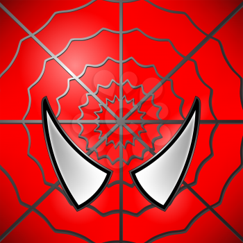 Superhero Red  Icon. Mask Large Eyed  Superhero. Symbol of Hero