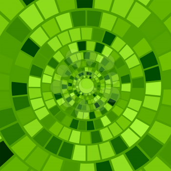 Green Mosaic Background. Hypnotic Green Mosaic Pattern