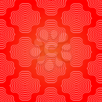Decorative Ornamental Red Background. Abstract Geometric Retro Pattern
