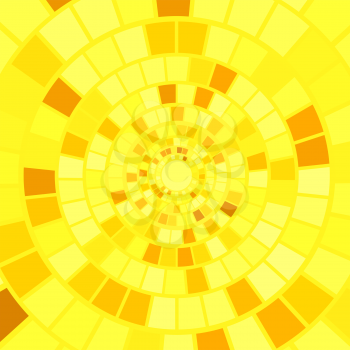 Yellow Mosaic Background. Hypnotic Yellow Mosaic Pattern