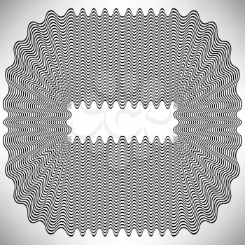 Black Wave Background. Hypnotic Monochrome Wave Pattern