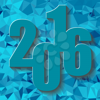 Vector Abstract Blue Polygonal Christmas Background. New Year Background
