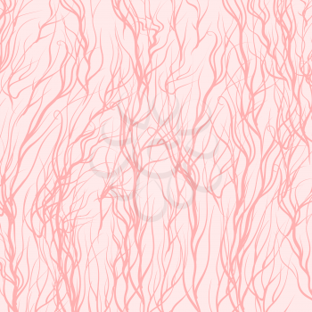 Pink Trees on Pink  Background. Pink Natural Pattern
