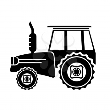 Tractor Icon Isolated on White Background. Silhouette of Tractor