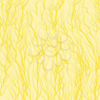 Yellow Trees on Yellow Background. Yellow Natural Pattern