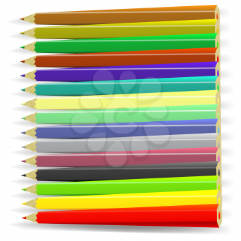 Set of Colorful Pencils Isolated on White Background