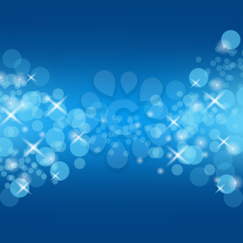Abstract Blue Circle Background. Blurred Lights Pattern