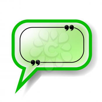 Paper Green Speech Bubble Isolated on White Background
