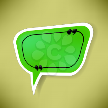 Green Paper Speech Bubble Isolated on Dark Background