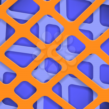 Crossed Lines Abstract Blue  and Orange  Cover Background